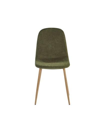 Set of 4 Lottie Olive Green Chenille Upholstered Dining Chairs – Olive Chenille