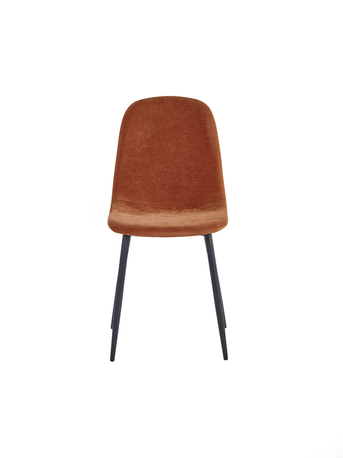 Set of 4 Lottie Orange Chenille Upholstered Dining Chairs – Terracotta Chenille