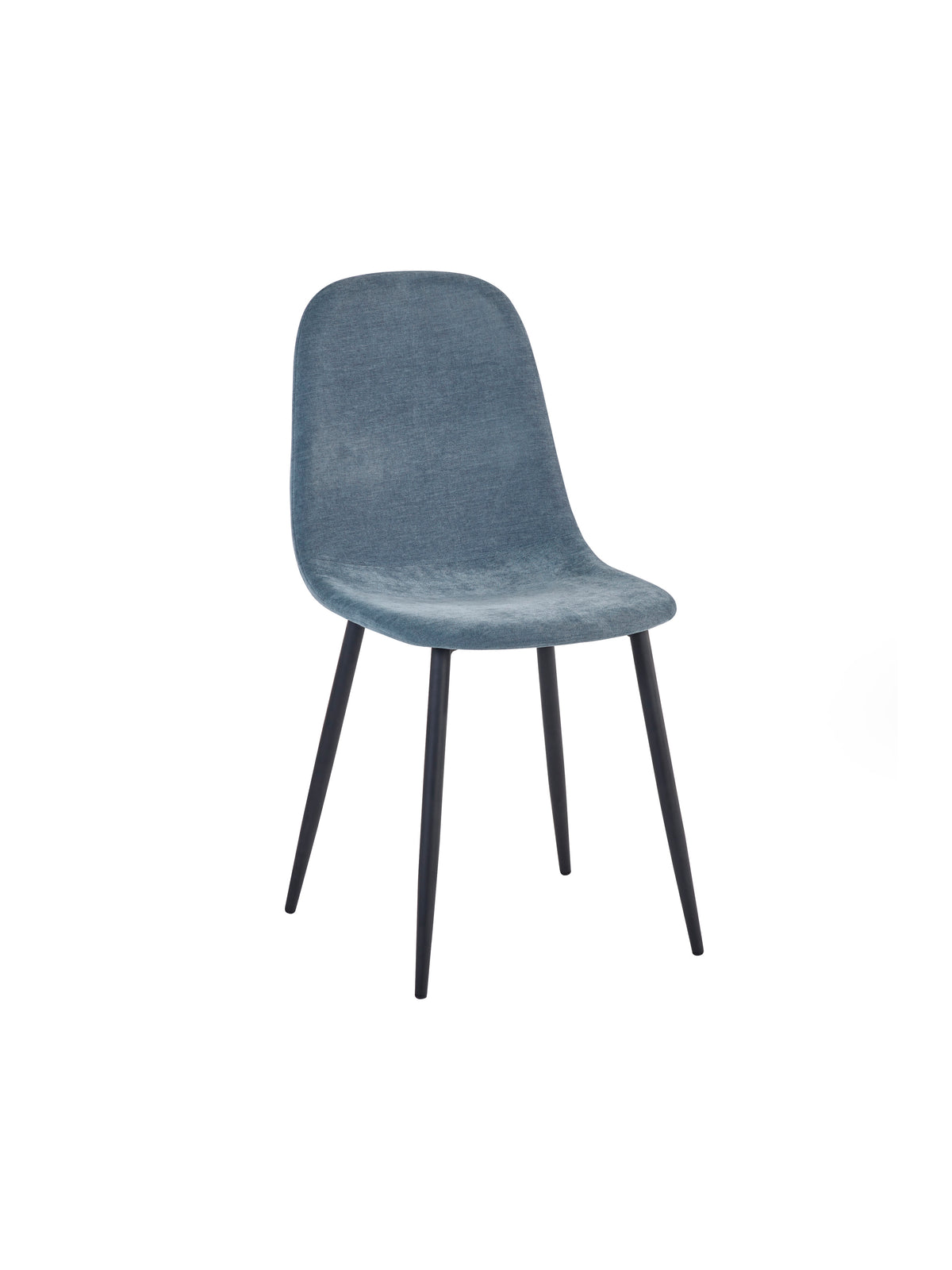 Set of 4 Lottie Denim Blue Chenille Upholstered Dining Chairs – Denim Chenilla
