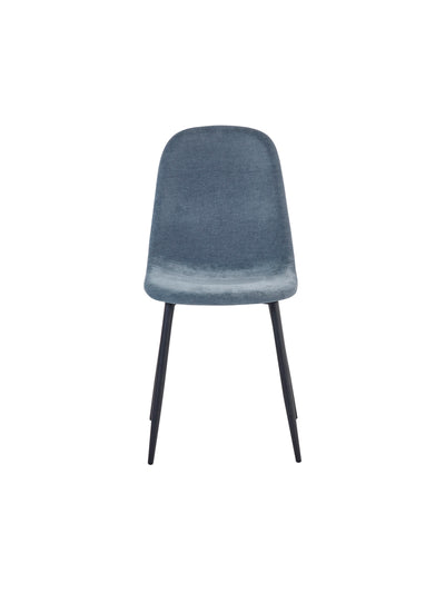 Set of 4 Lottie Denim Blue Chenille Upholstered Dining Chairs – Denim Chenilla