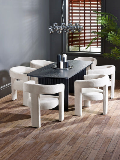 Louis Fluted Extending Dining Table - Black – Julian Bowen, view 16