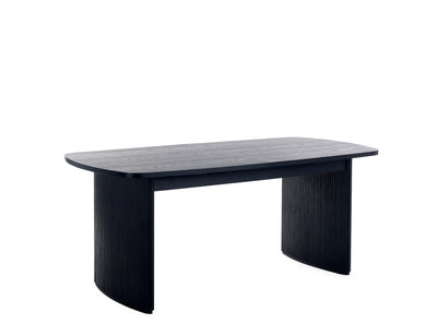 Louis Fluted Extending Dining Table - Black – Julian Bowen
