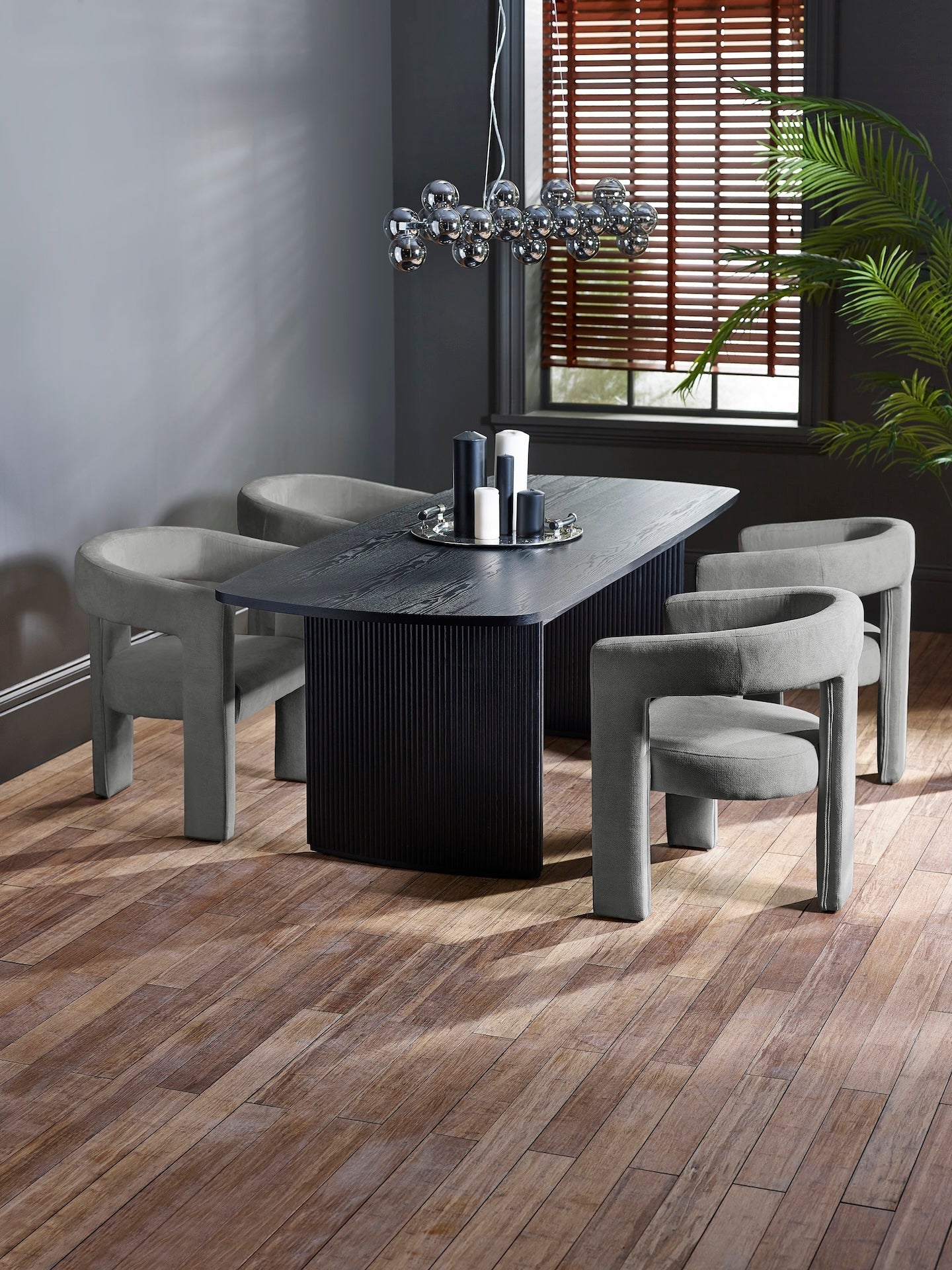 Louis Fluted Extending Dining Table - Black – Julian Bowen, view 18