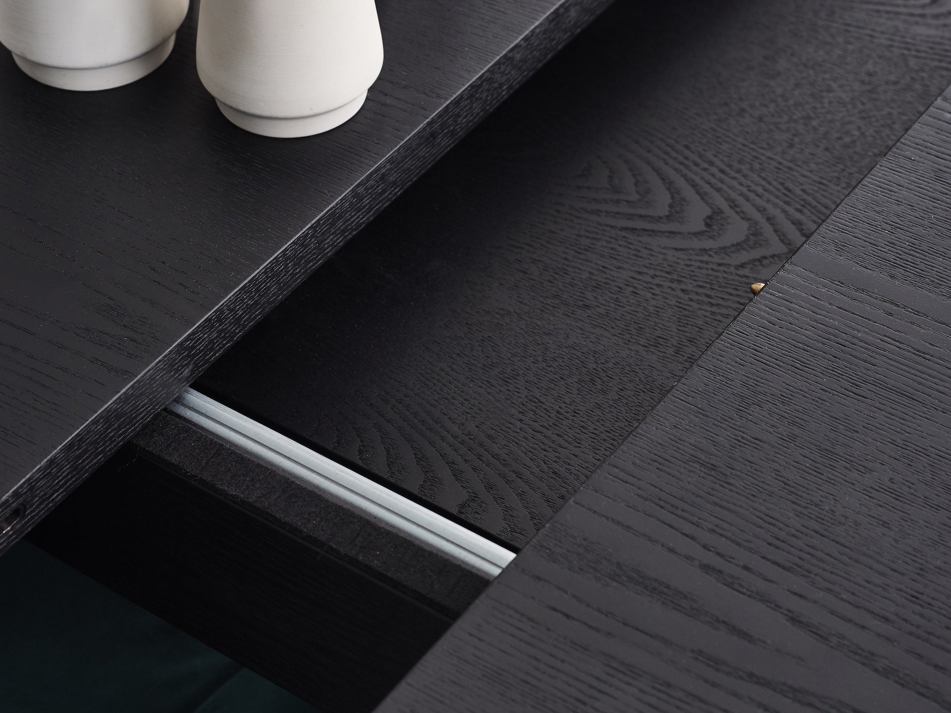 Louis Fluted Extending Dining Table - Black – Julian Bowen, view 10