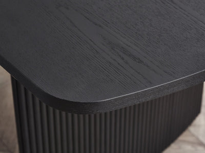 Louis Fluted Extending Dining Table - Black – Julian Bowen, view 8