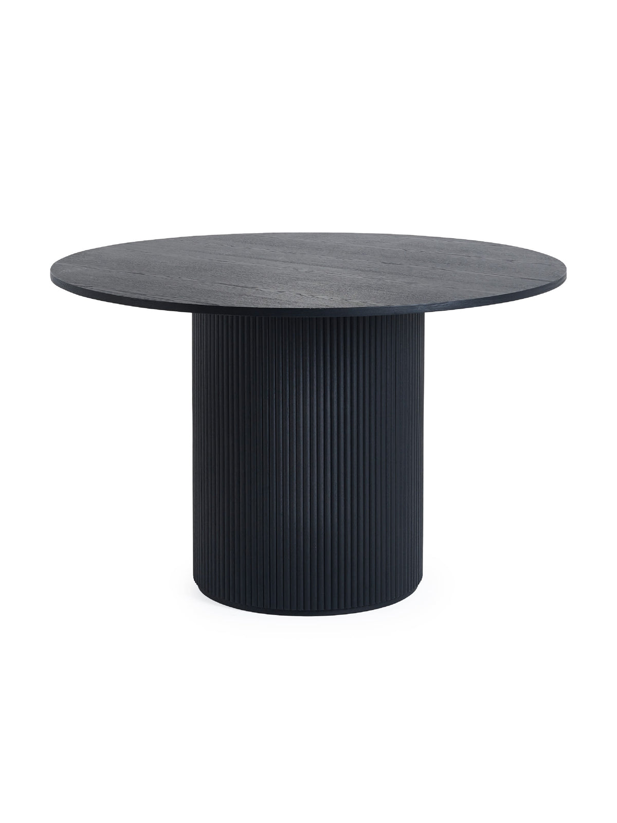 Louis Fluted Round Dining Table - Black