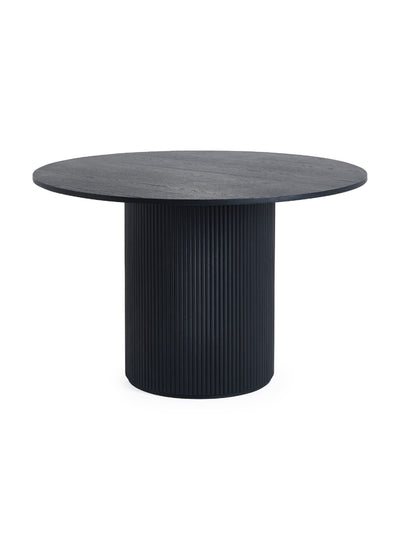 Louis Fluted Round Dining Table - Black