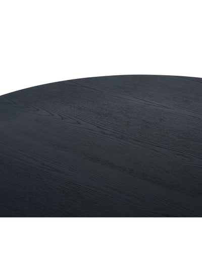 Louis Fluted Round Dining Table - Black