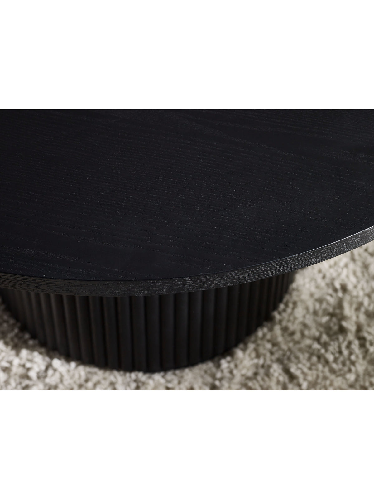 Louis Fluted Round Coffee Table - Black