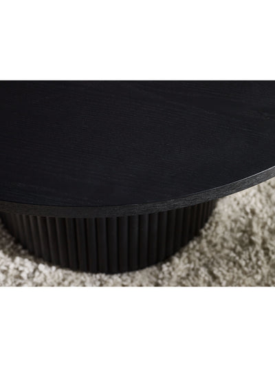 Louis Fluted Round Coffee Table - Black