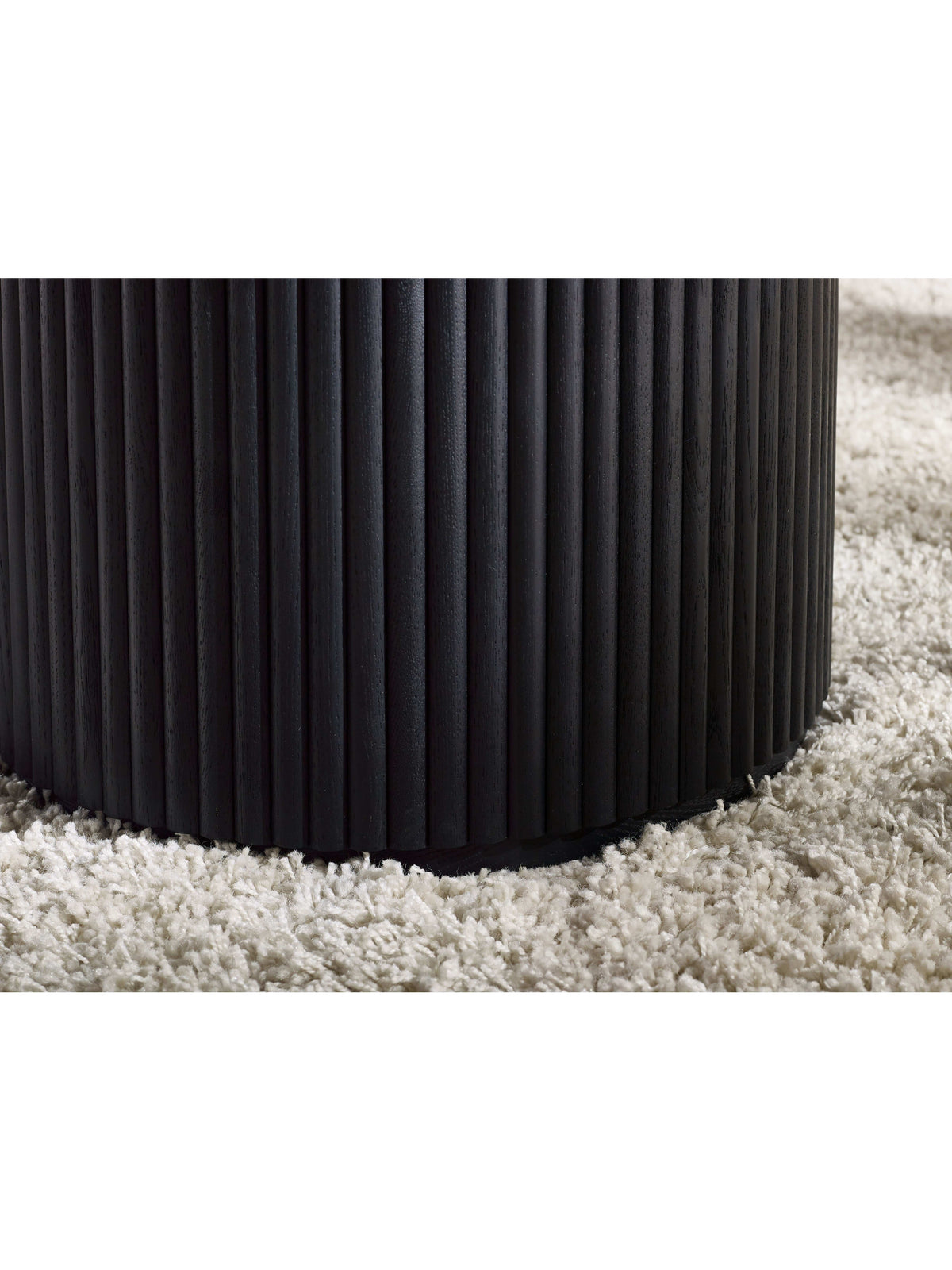 Louis Fluted Round Coffee Table - Black