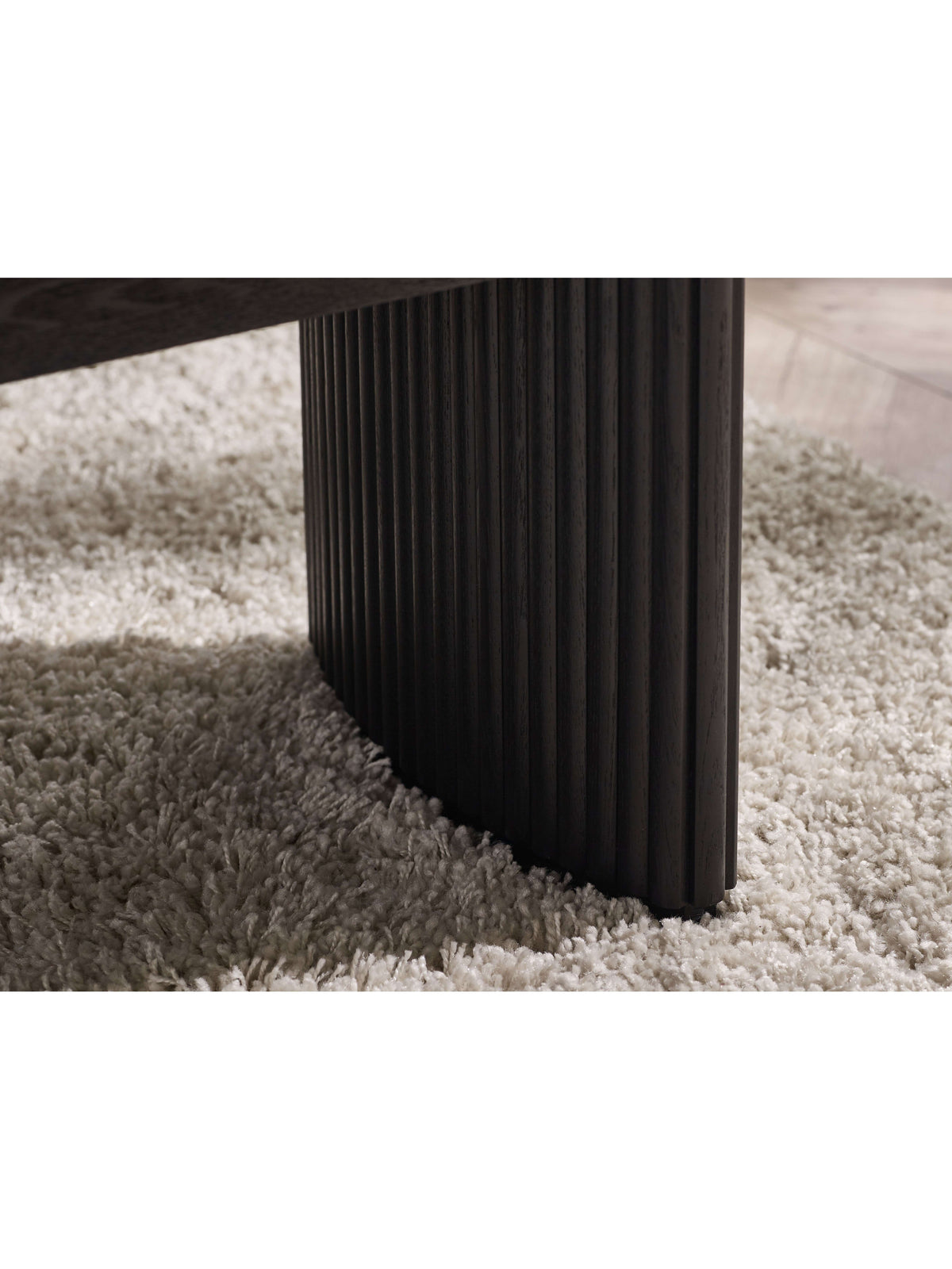 Louis Fluted Compact Coffee Table - Black