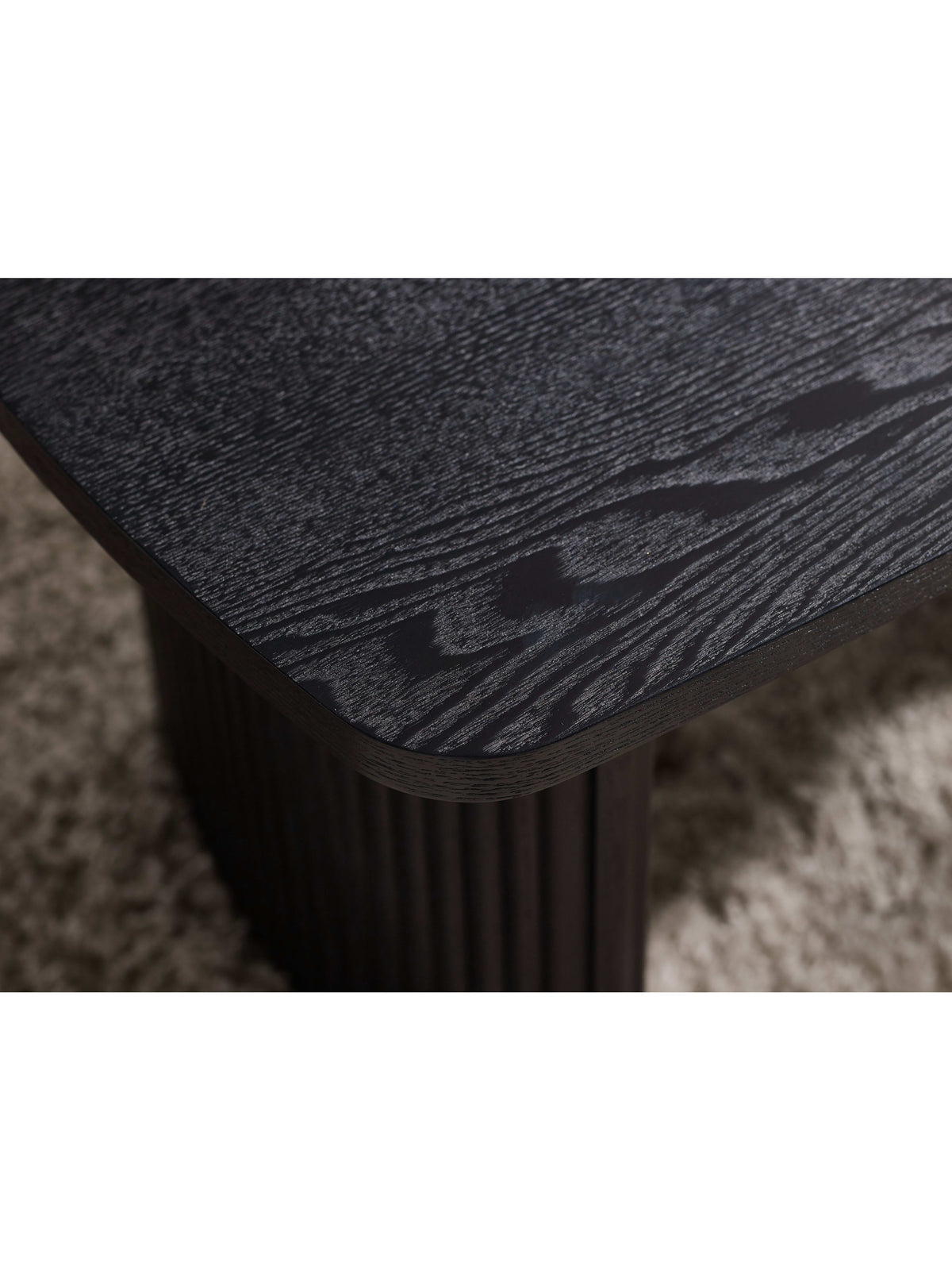 Louis Fluted Compact Coffee Table - Black