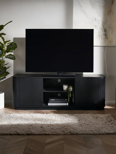 Louis Fluted Tv Unit - Black