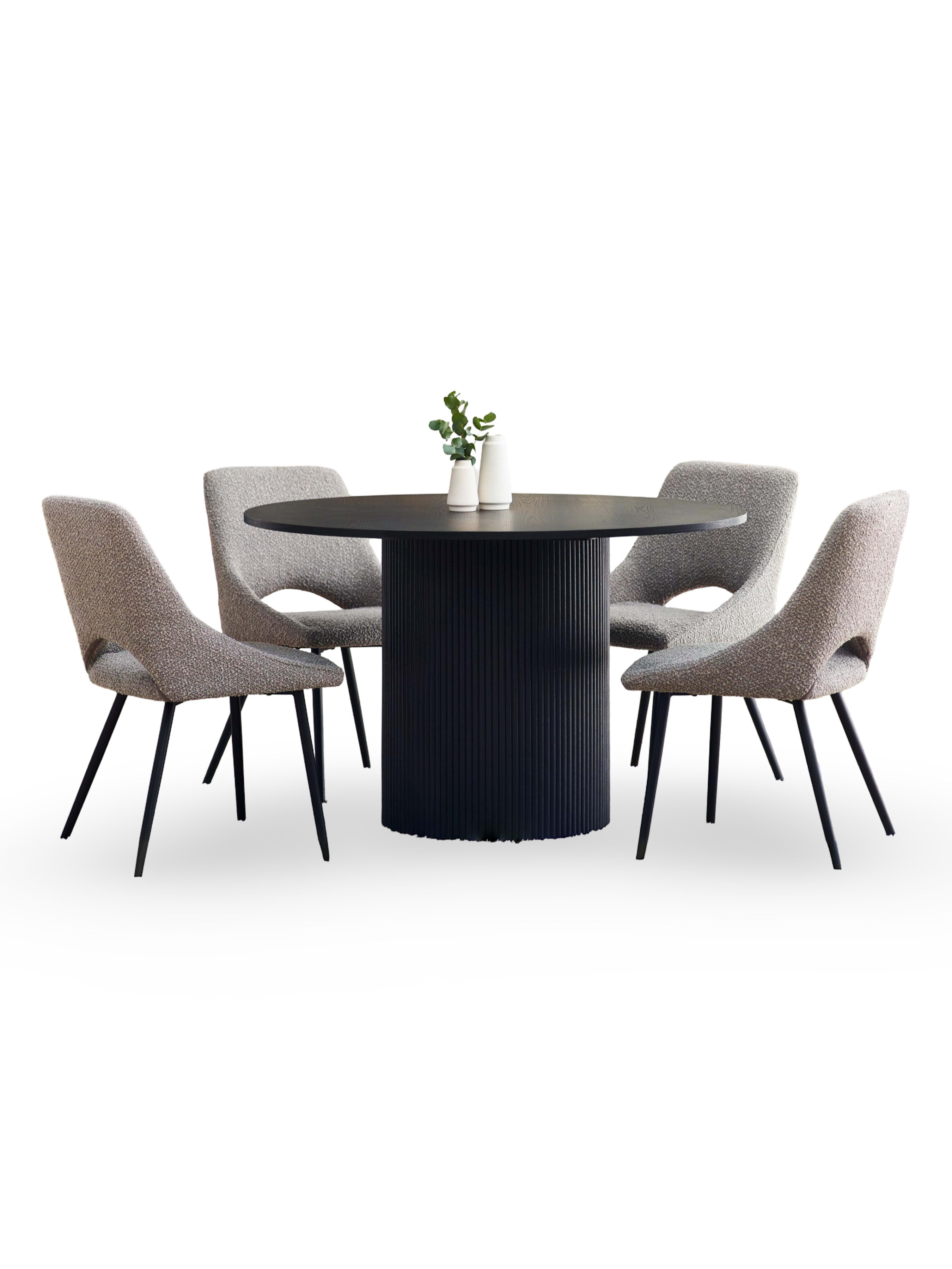 Louis Dining Set – Black Ash Effect