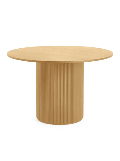 Louis Light Oak Fluted Round Dining Table – Light Oak Effect