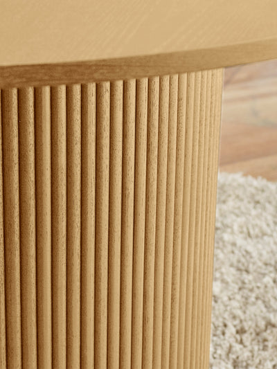 Louis Light Oak Fluted Round Dining Table – Light Oak Effect