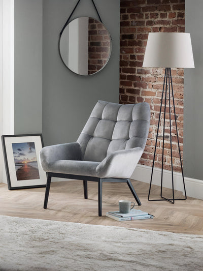 Lucerne Velvet Chair - Grey