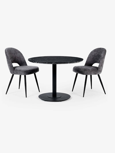 Luca 80cm Round Dining Table Black