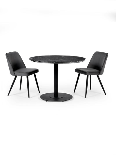 Luca 80cm Round Dining Table Black