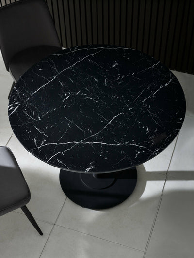 Luca 80cm Round Dining Table Black