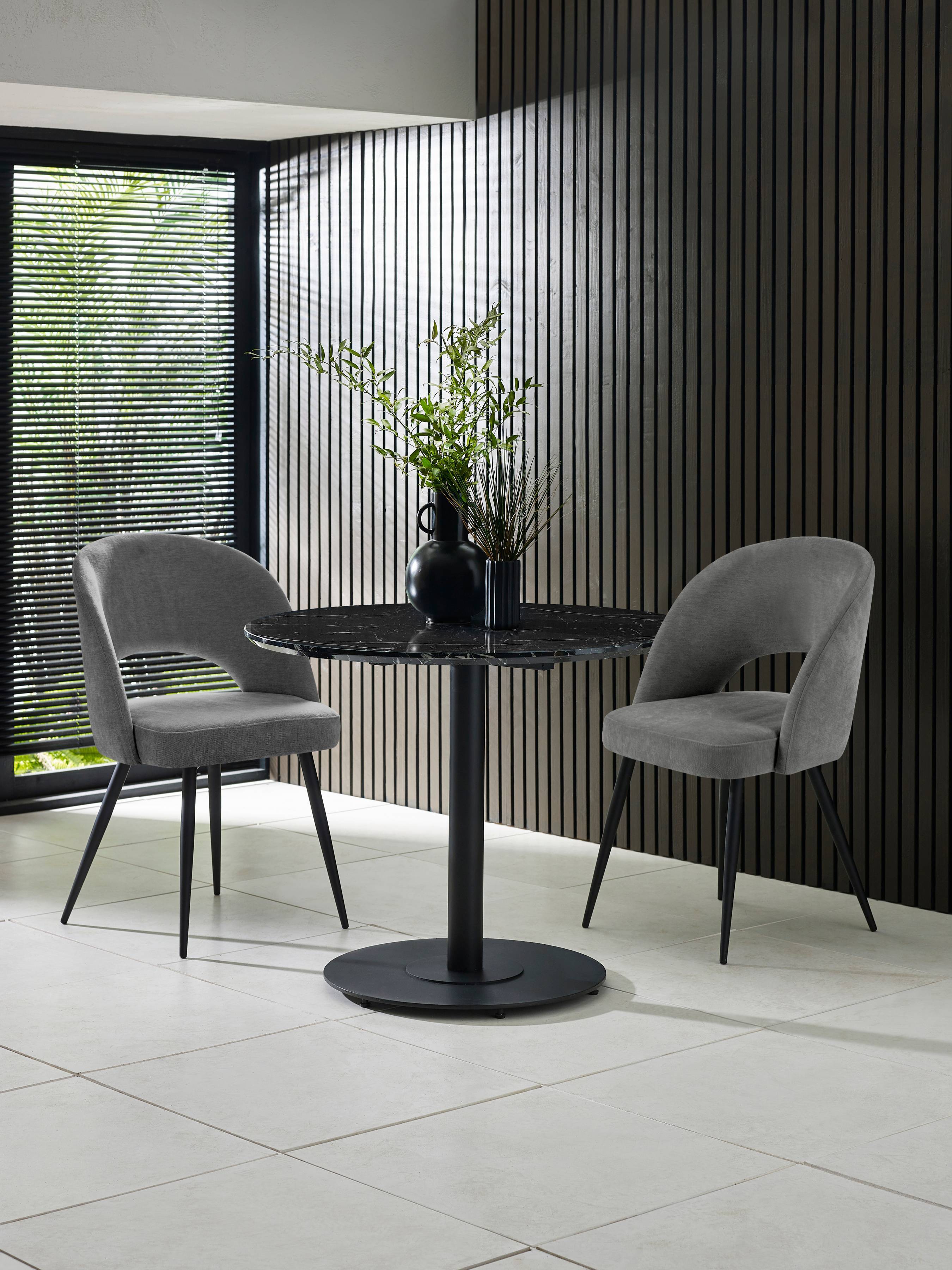 Luca Dining Set – Black Marble Effect