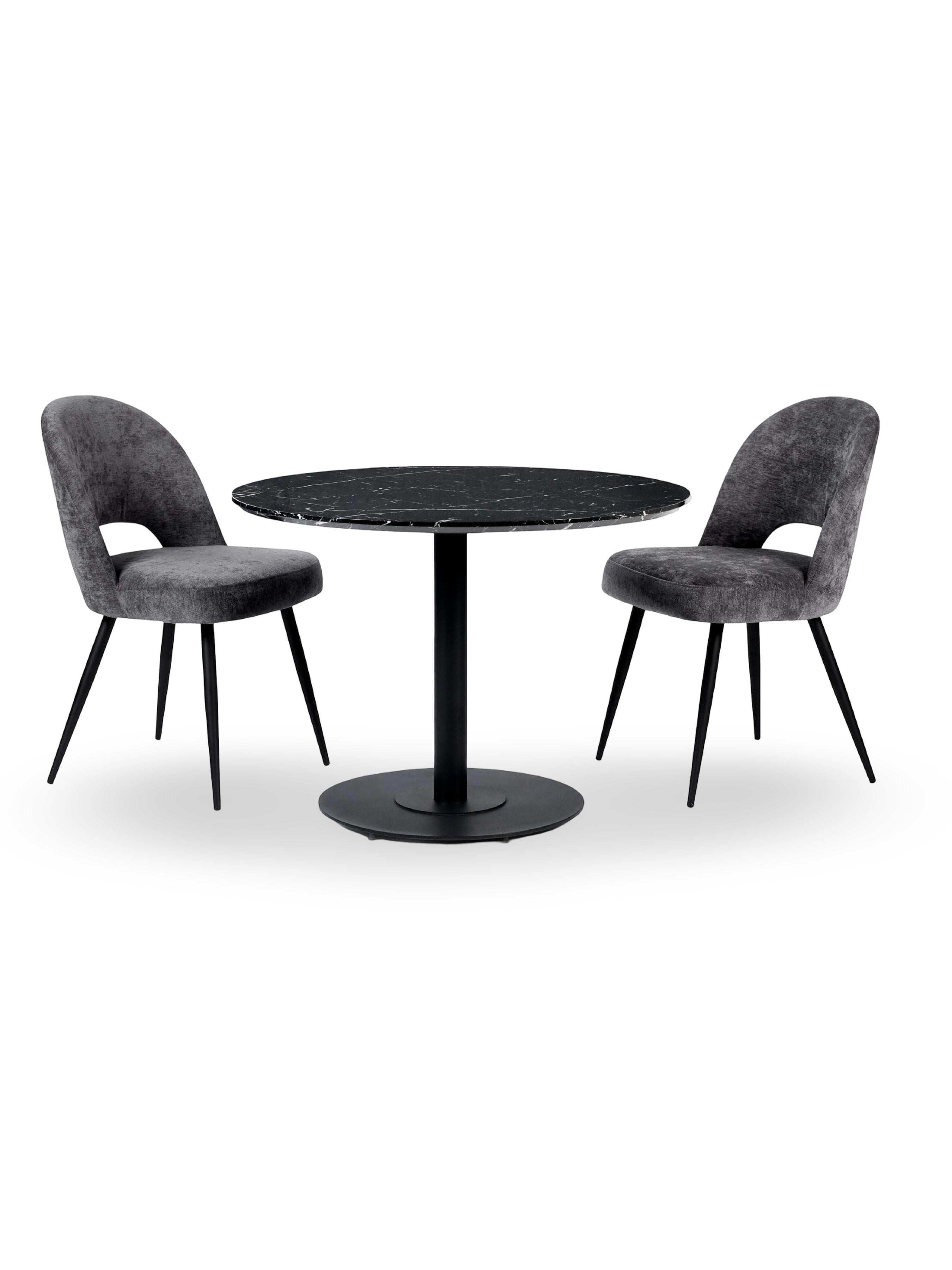 Luca Dining Set – Black Marble Effect