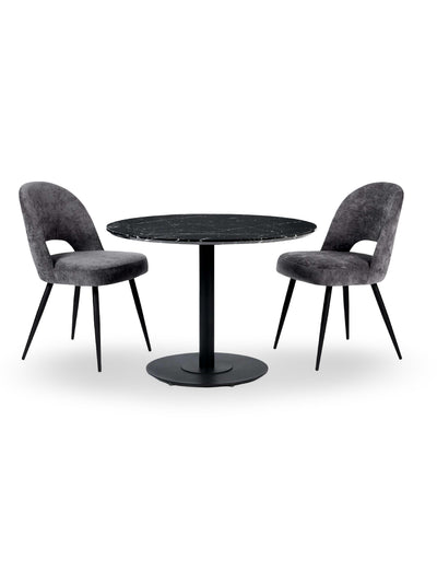Luca Dining Set – Black Marble Effect