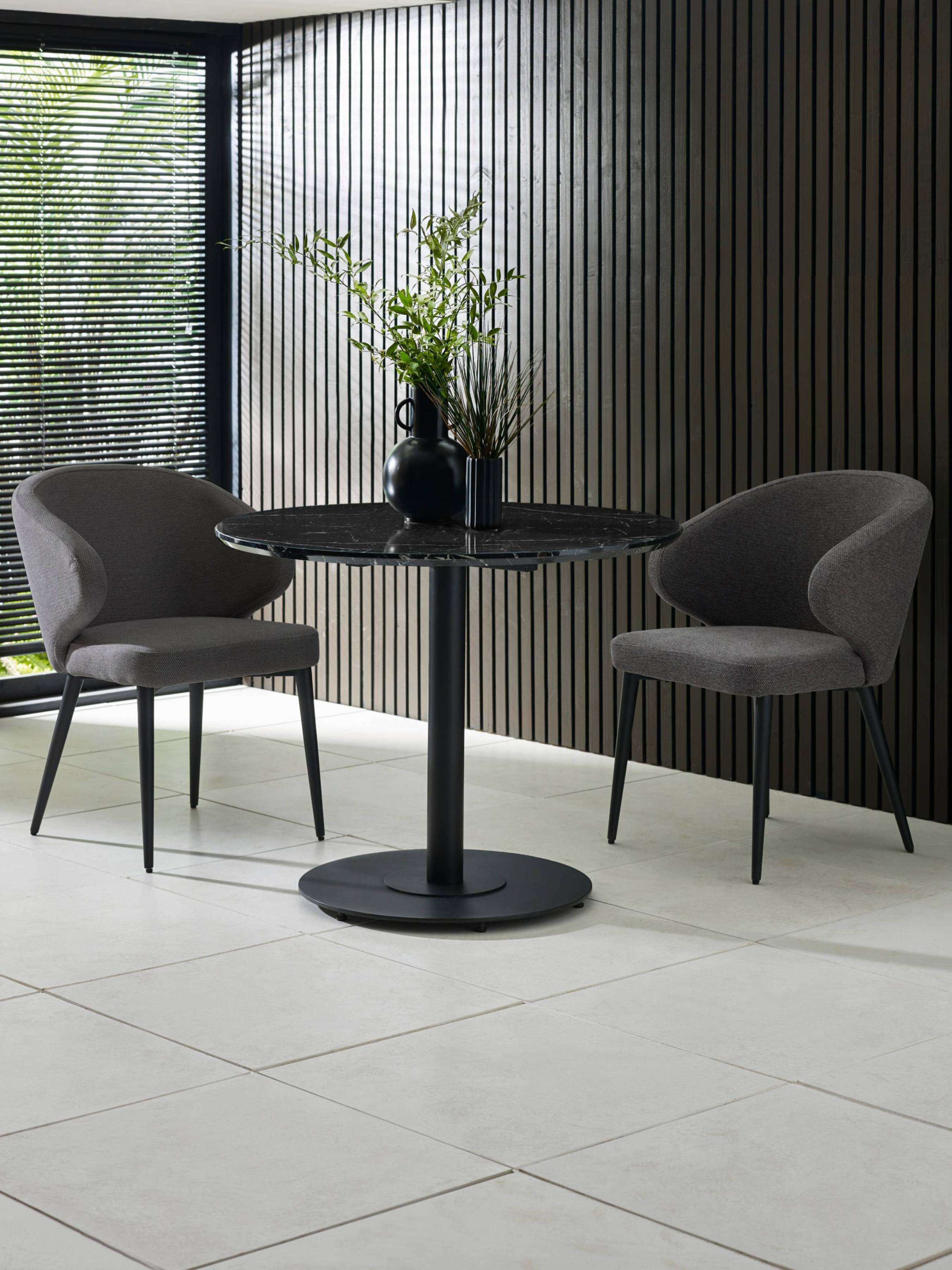 Luca Dining Set – Black Marble Effect