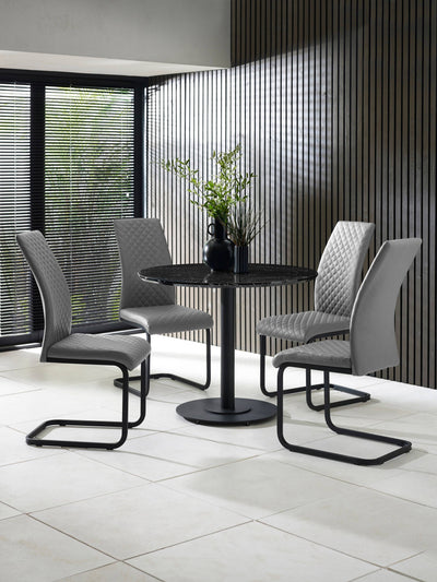 Luca Dining Set – Black Marble Effect