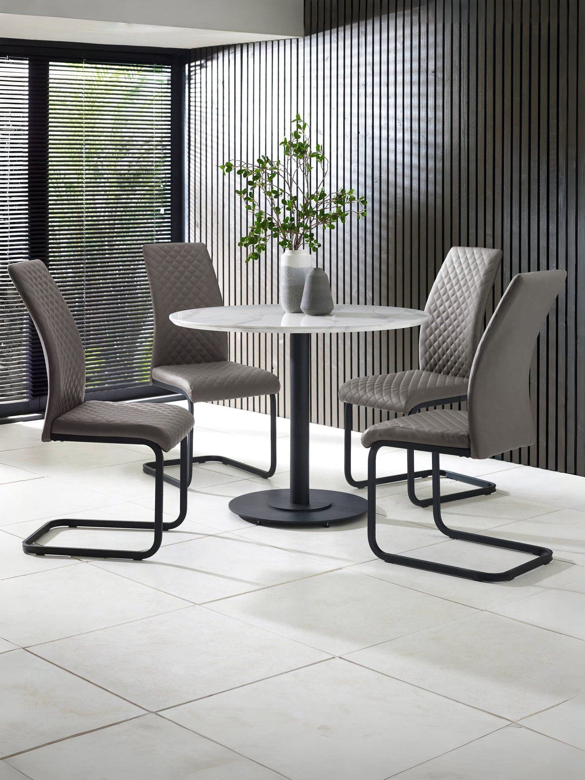 Luca 100cm Round Dining Table White
