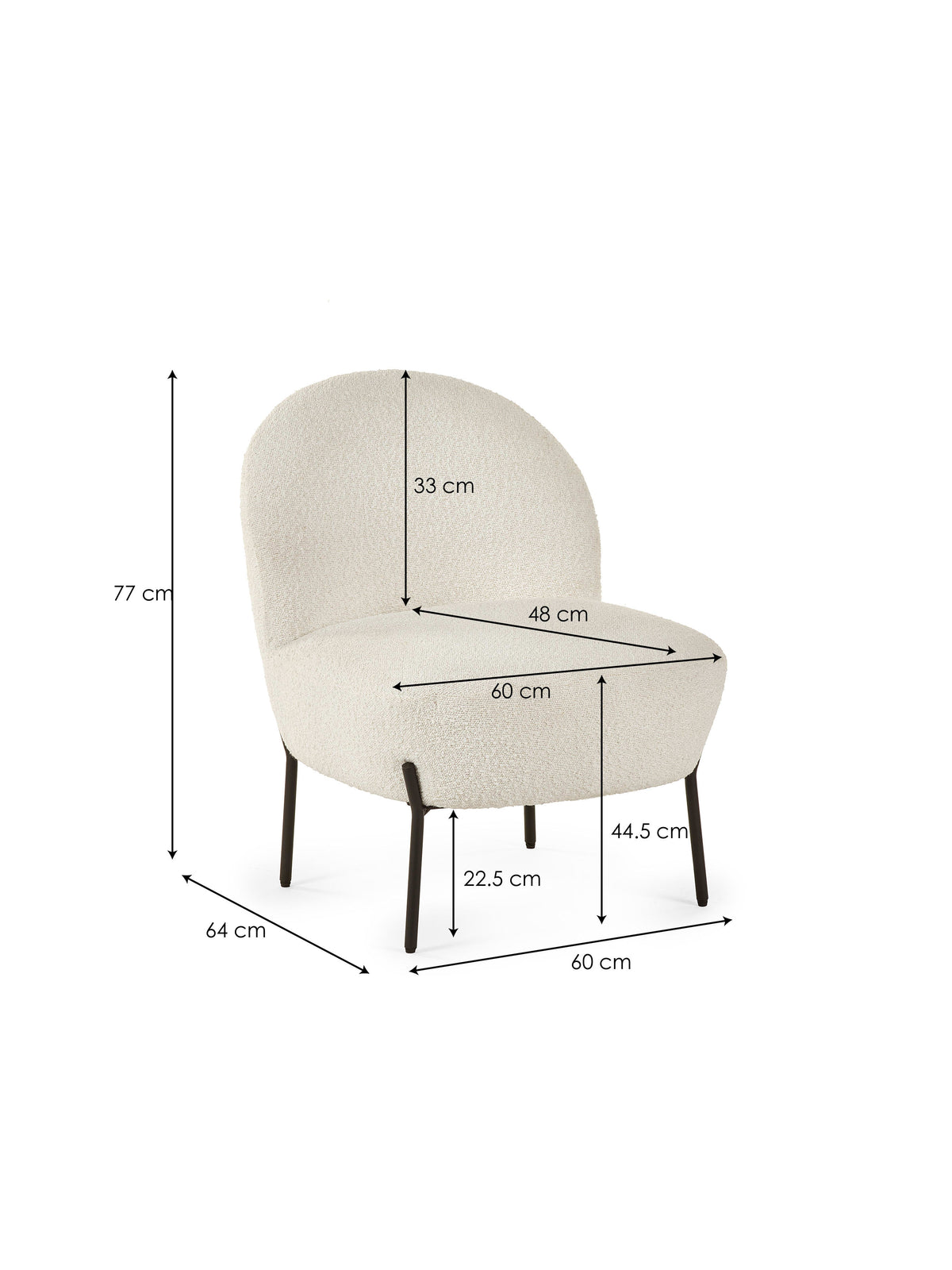 Lulu Boucle Accent Chair - Ivory
