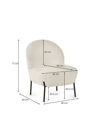 Lulu Boucle Accent Chair - Ivory