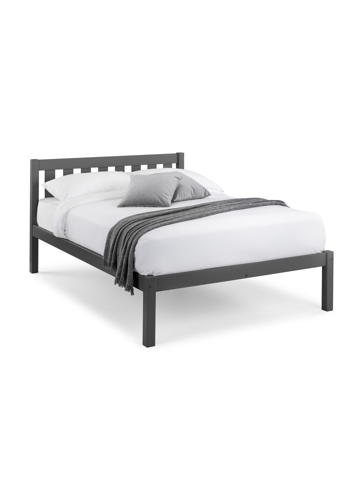 Luna Anthracite Black Bed - 135cm Double