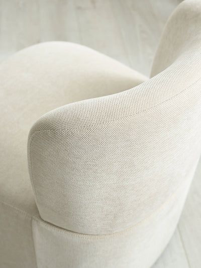 Lunetta Beige Chenille Armless Accent Chair – Dune Chenille