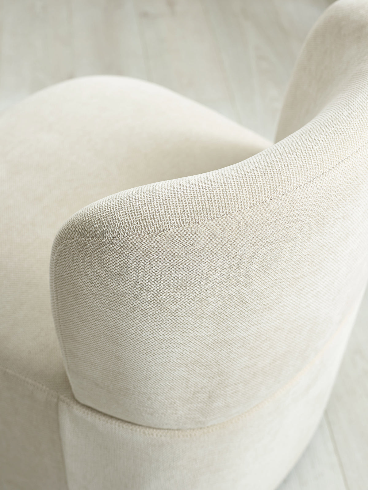 Lunetta Beige Chenille Armless Accent Chair – Dune Chenille