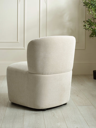 Lunetta Beige Chenille Armless Accent Chair – Dune Chenille
