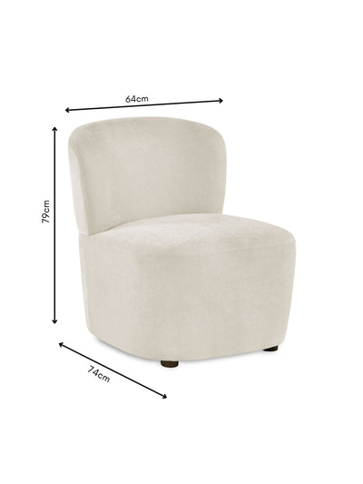 Lunetta Beige Chenille Armless Accent Chair – Dune Chenille