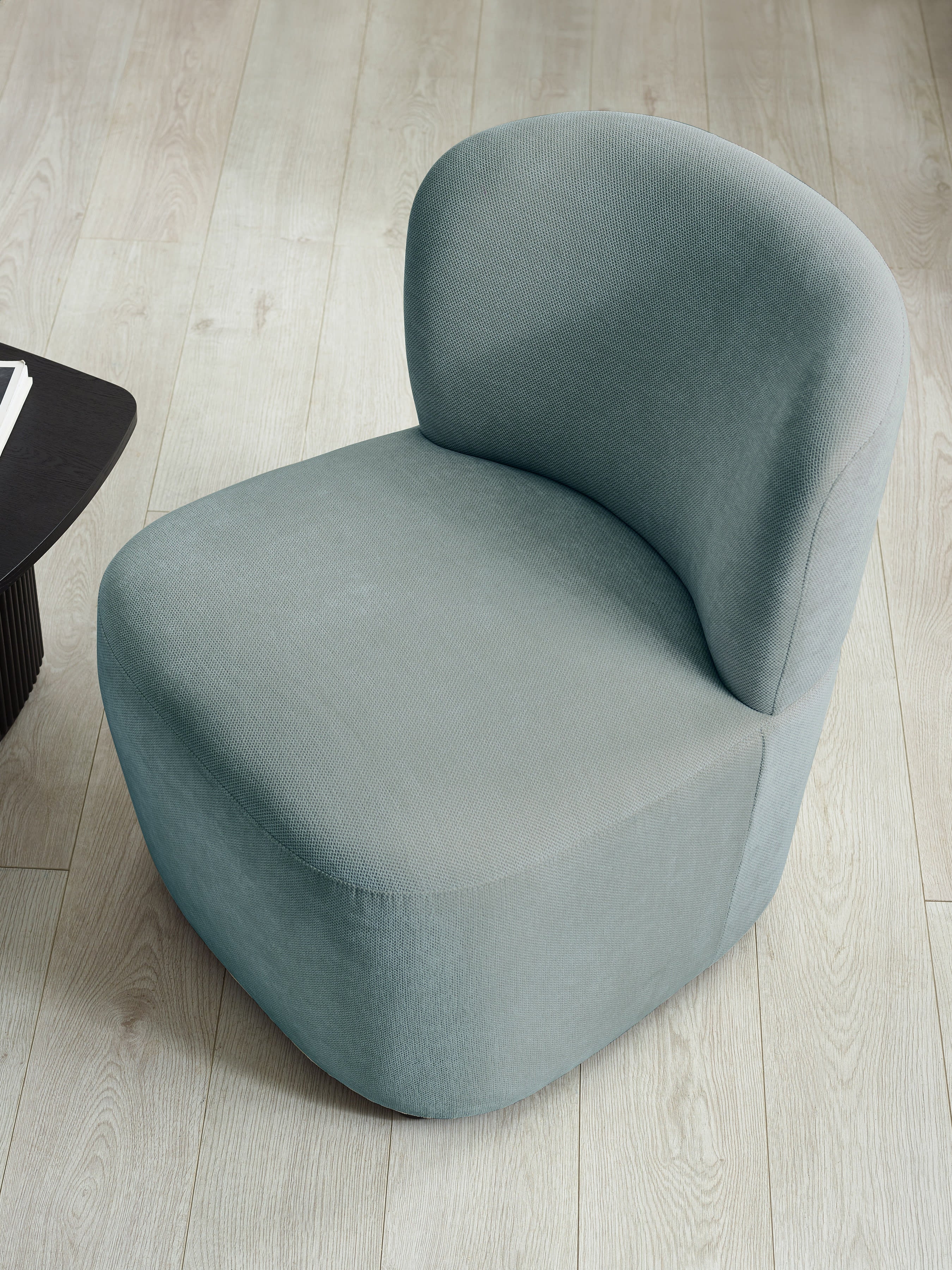 Lunetta Blue Chenille Armless Accent Chair – Riviera Chenille