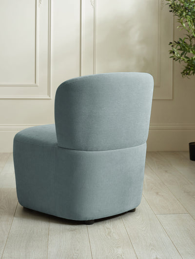 Lunetta Blue Chenille Armless Accent Chair – Riviera Chenille