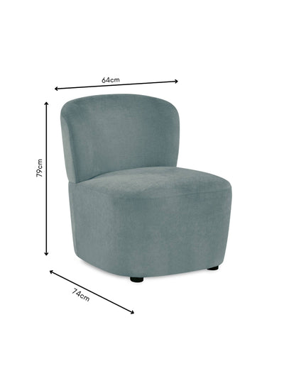 Lunetta Blue Chenille Armless Accent Chair – Riviera Chenille