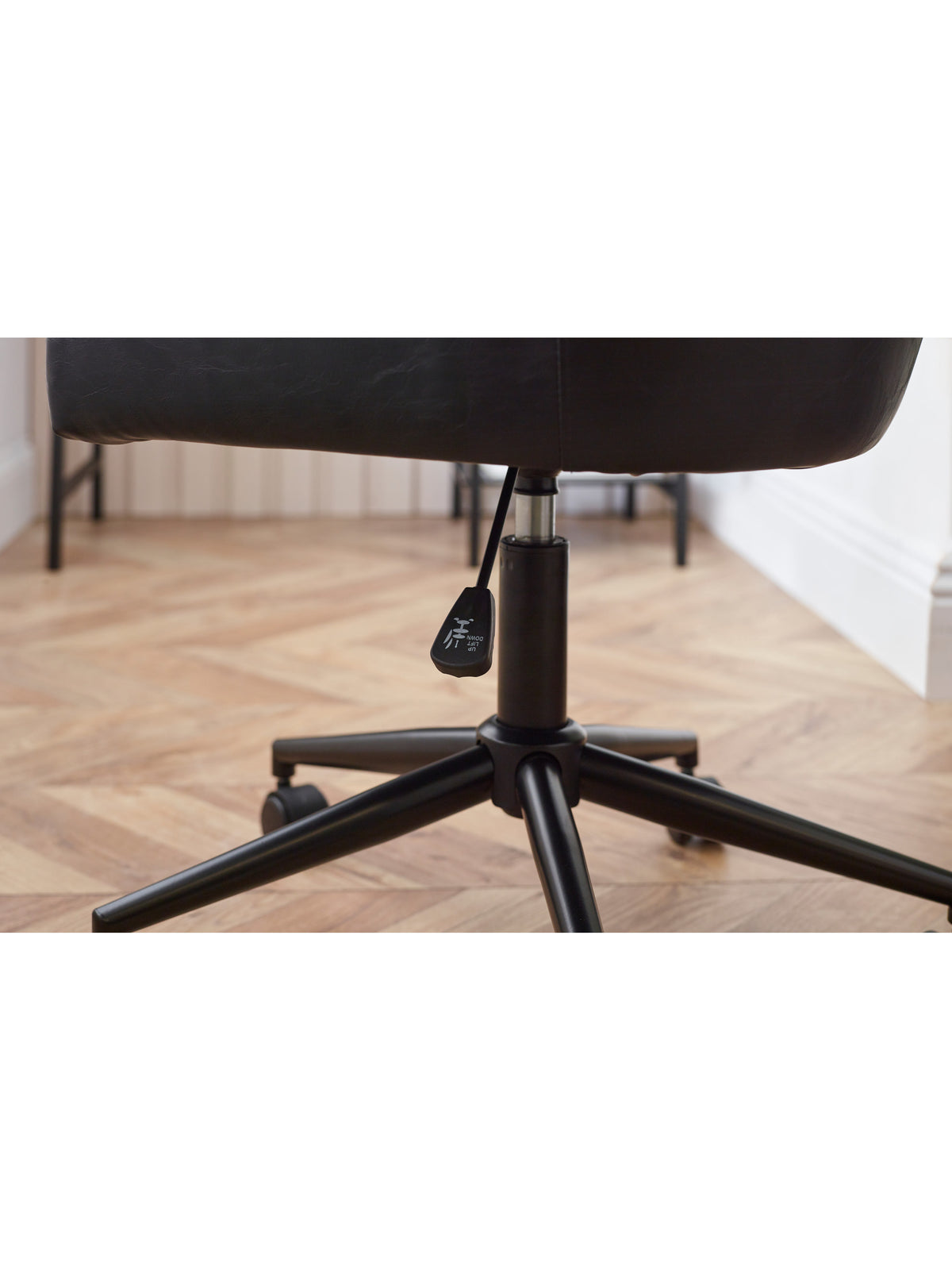 Luxe Office Chair In Black Faux Leather