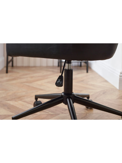 Luxe Office Chair In Black Faux Leather