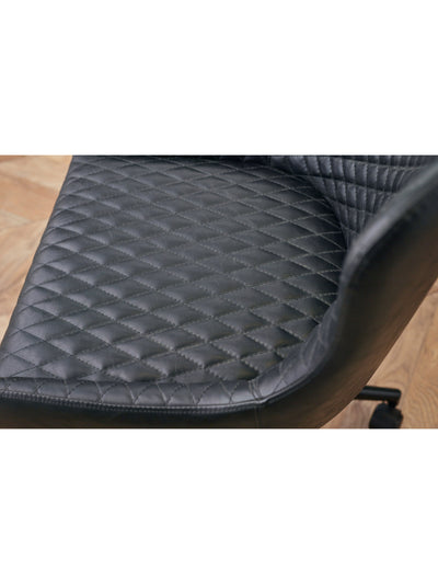 Luxe Office Chair In Black Faux Leather