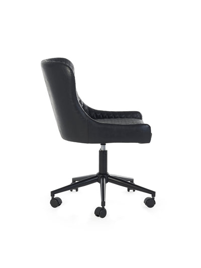 Luxe Office Chair In Black Faux Leather