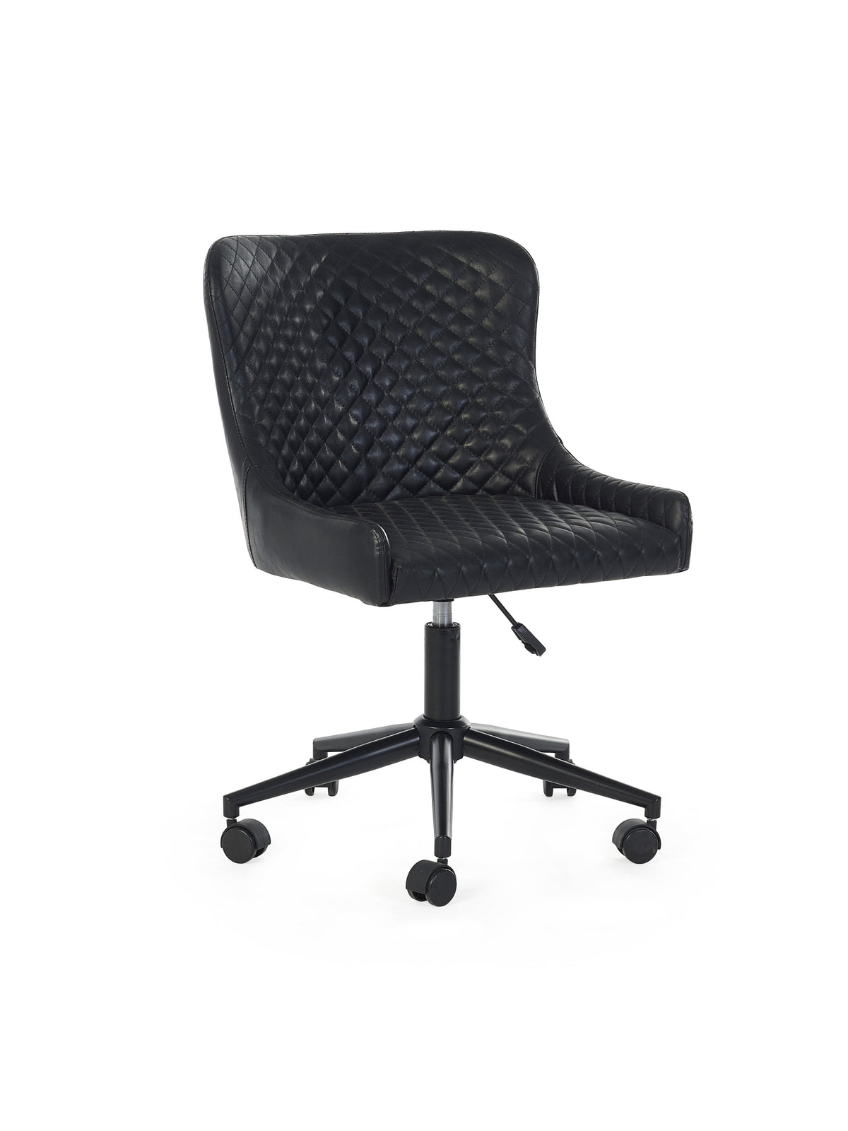 Luxe Office Chair In Black Faux Leather