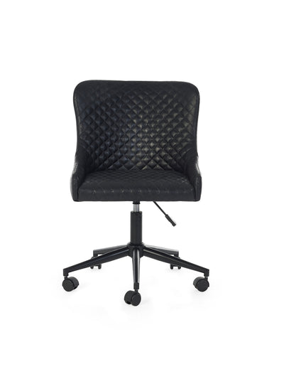 Luxe Office Chair In Black Faux Leather