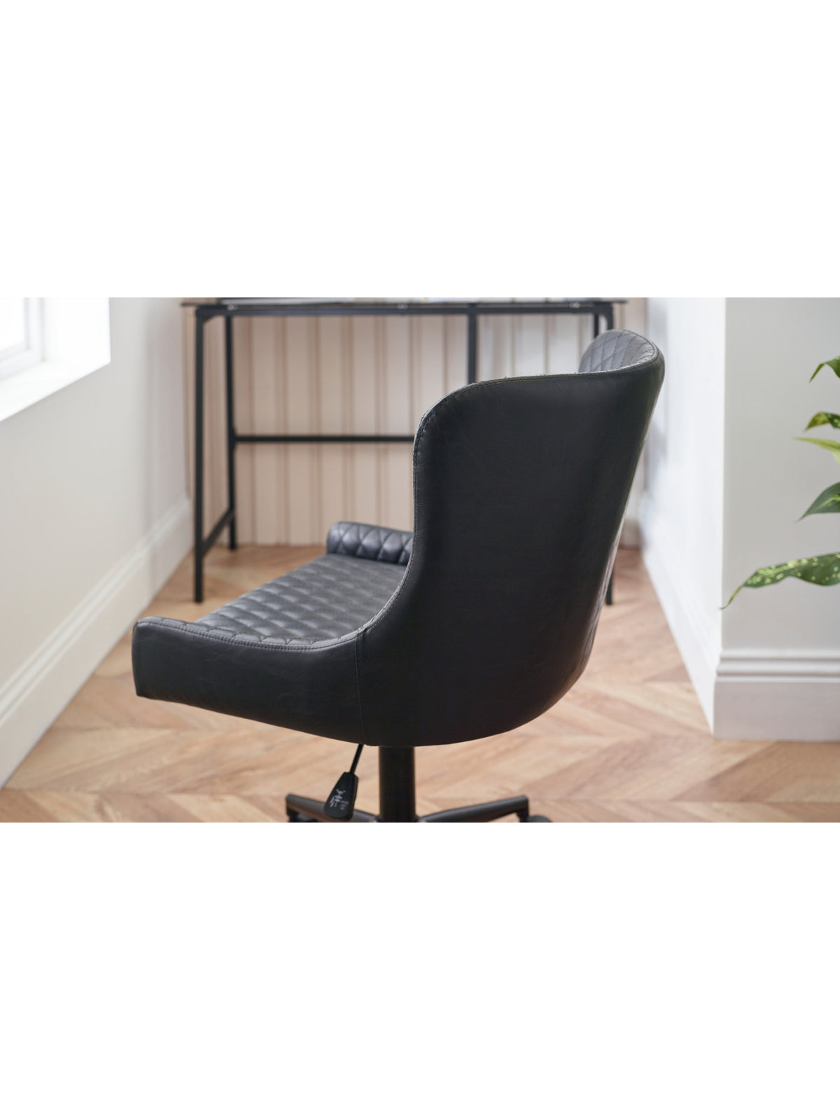 Luxe Office Chair In Black Faux Leather