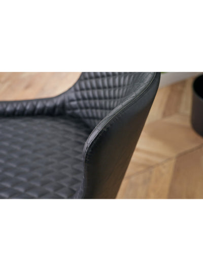 Luxe Office Chair In Black Faux Leather