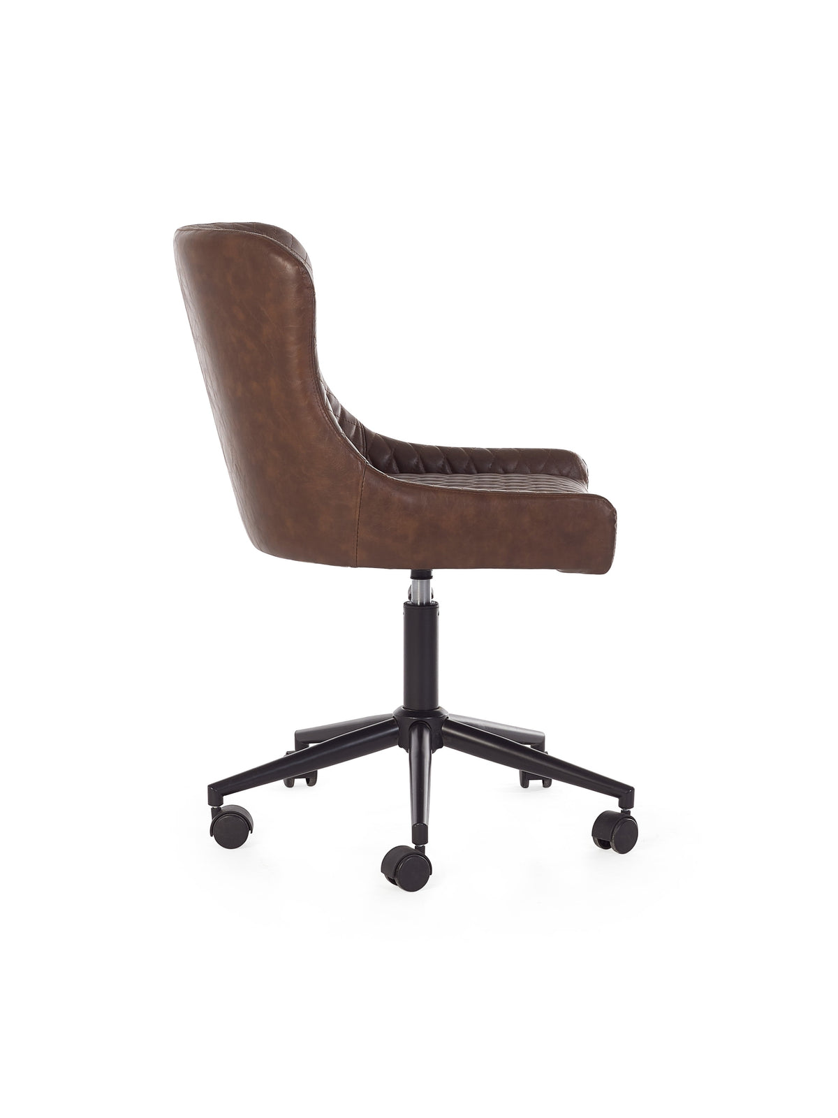 Luxe Office Chair In Brown Faux Leather